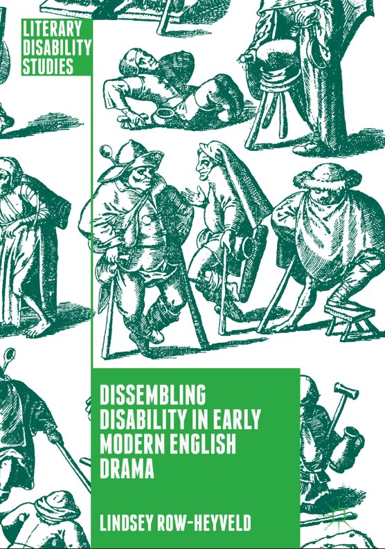 The cover of Dissembling DIsability is green and white with images of mobility aid users tinted green.